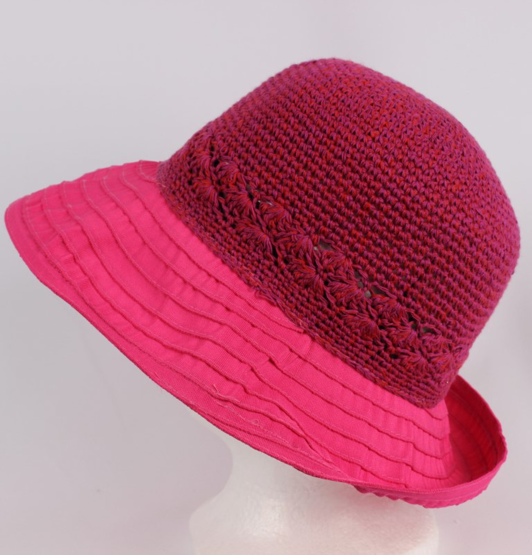 Cotton brim w crocheted crown pink Style : HS/9109 image 0